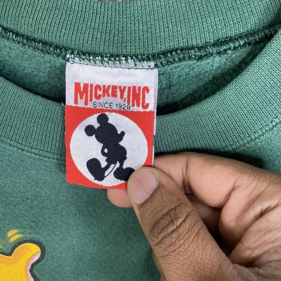 Vintage Disney Tigger Sweatshirt Mens Medium Green Walt Disney World Fleece - Picture 5 of 9